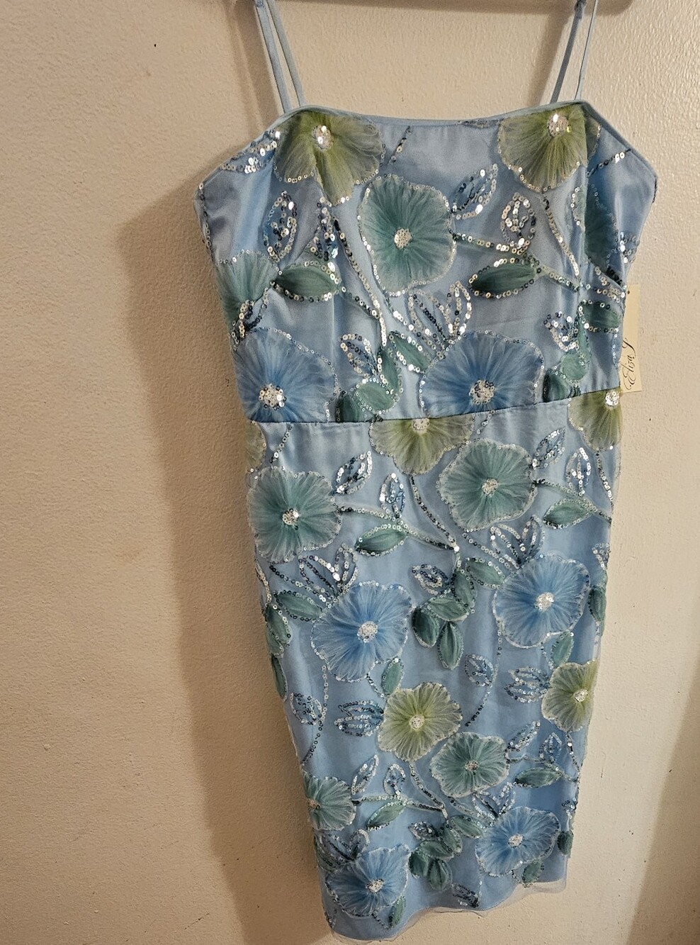 eliza j light blue dress | Dresses | Eliza J Floral Embellished Midi Nwt Day 294: Posh Spice 26.02.2025 Size:14.5 32/33 Soft light blue crepe